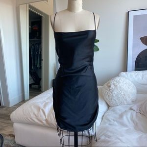 Zara Ruched Satin Mini Dress
